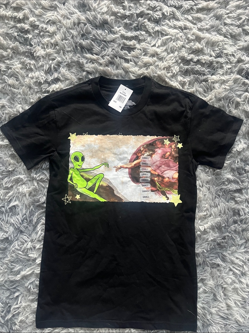 Alien Creation Graphic Tee - Black & Neon Green